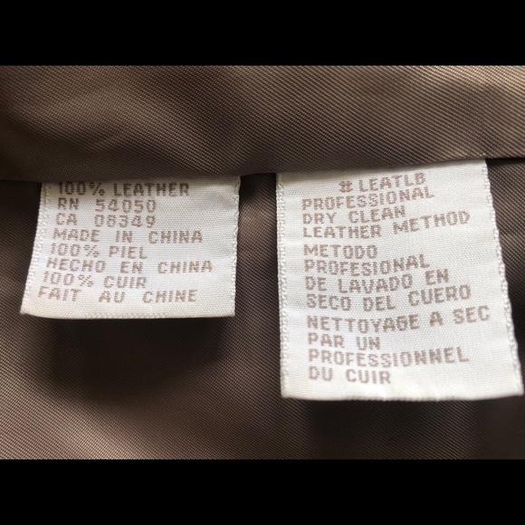 Jones New York 100% Leather Cropped Tan Jacket - Picture 4 of 5